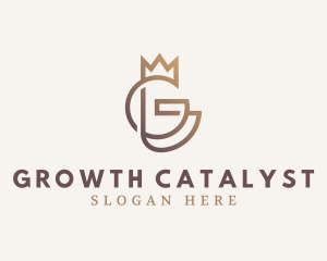 Gradient Crown Letter G logo design