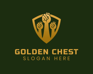 Golden Unity Fist logo design