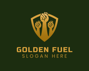 Golden Unity Fist logo design