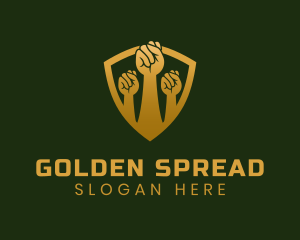 Golden Unity Fist logo design