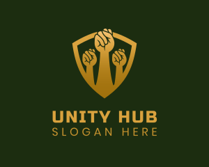 Golden Unity Fist logo design