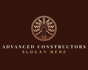 Decorative Woman Tree logo design