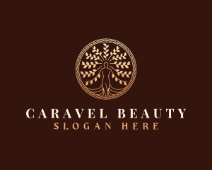 Decorative Woman Tree logo design