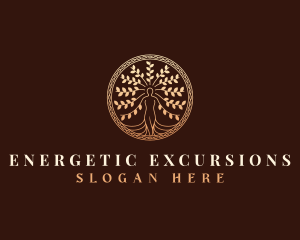 Decorative Woman Tree logo design