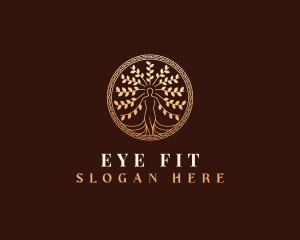 Decorative Woman Tree logo design