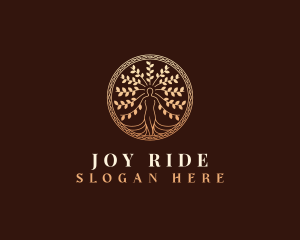 Decorative Woman Tree logo design