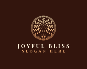 Decorative Woman Tree logo design