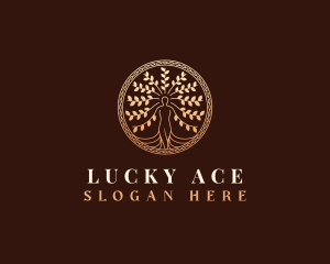 Decorative Woman Tree logo design