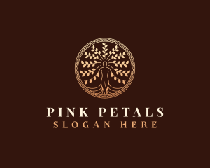 Decorative Woman Tree logo design