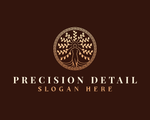 Decorative Woman Tree logo design