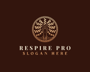 Decorative Woman Tree logo design