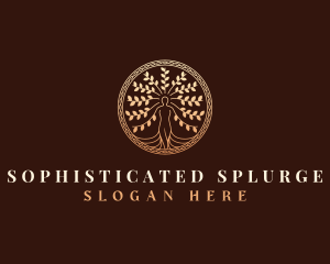 Decorative Woman Tree logo design