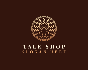 Decorative Woman Tree logo design