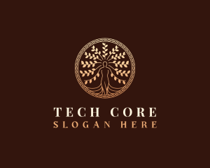 Decorative Woman Tree logo design