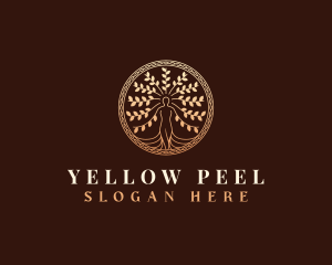 Decorative Woman Tree logo design