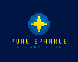 Star Sparkle Pixelated logo design