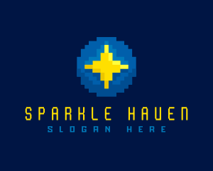 Star Sparkle Pixelated logo design