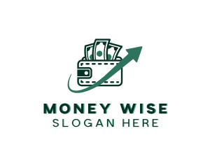 Money Wallet Arrow logo design