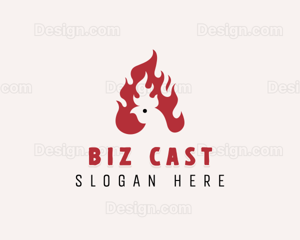 Chicken BBQ Flame Logo
