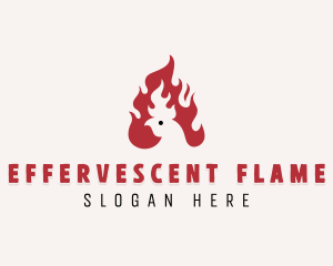 Chicken BBQ Flame logo design