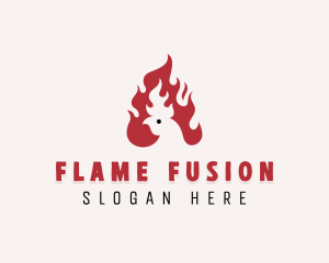 Chicken BBQ Flame logo design