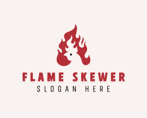 Chicken BBQ Flame logo design