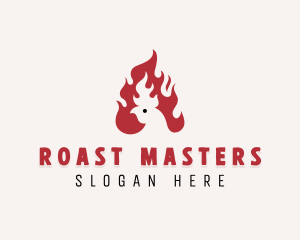 Chicken BBQ Flame logo design