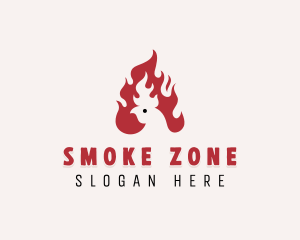 Chicken BBQ Flame logo design