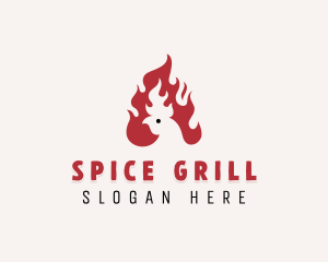 Chicken BBQ Flame logo design