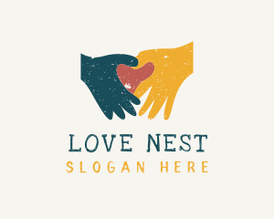 Colorful Love Hands logo design