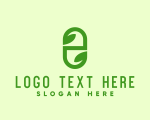 Green Organic Medicine Letter E logo