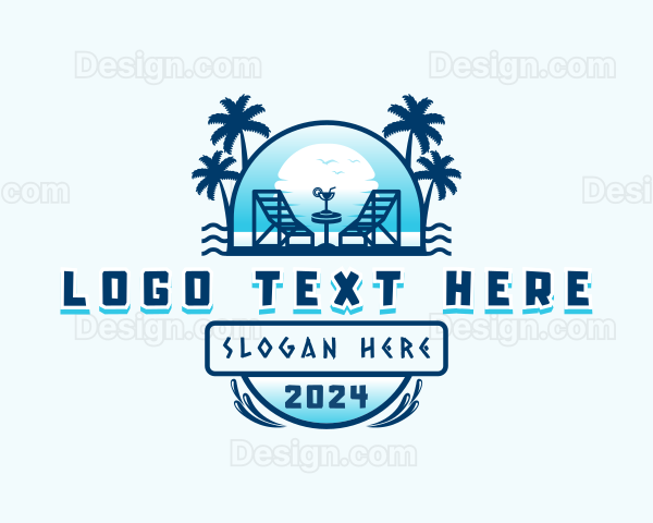 Beach Resort Tourism Logo