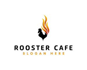 Flaming Fire Rooster  logo