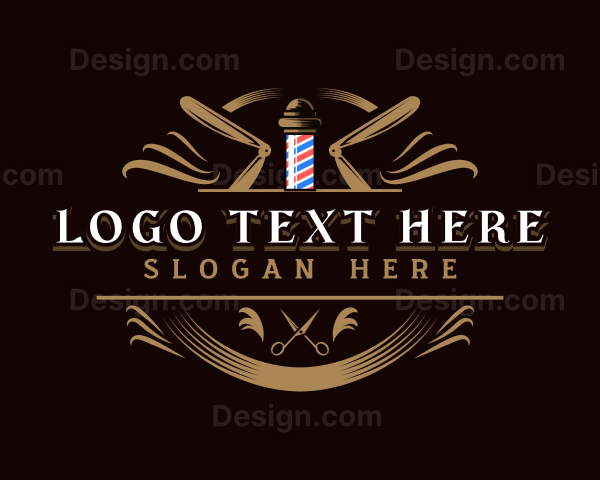 Barbershop Haircut Grooming Logo