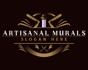 Barbershop Haircut Grooming logo design