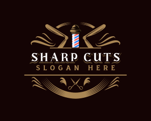 Barbershop Haircut Grooming logo design