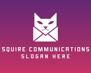 Kitten Cat Envelope logo design