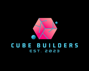 Circuit Cube Hexagon logo design