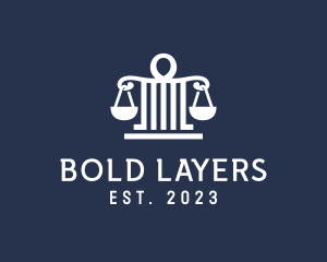 Legal Attorney Pillar Scales logo design