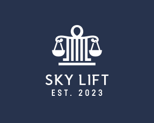 Legal Attorney Pillar Scales logo design