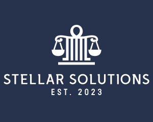 Legal Attorney Pillar Scales logo design