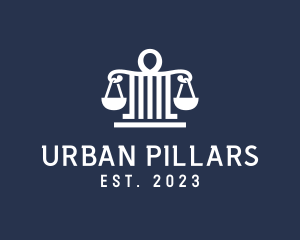 Legal Attorney Pillar Scales logo design