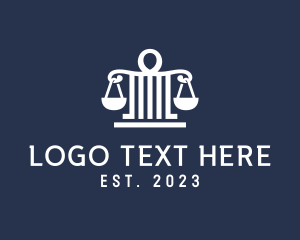 Balance - Legal Attorney Pillar Scales logo design