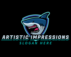 Angry Shark Mascot logo design