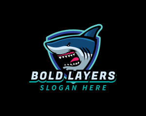 Angry Shark Mascot logo design