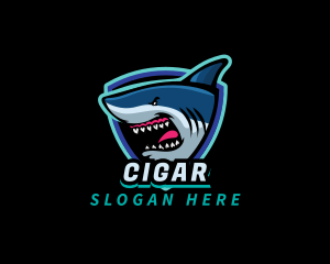 Angry Shark Mascot logo design