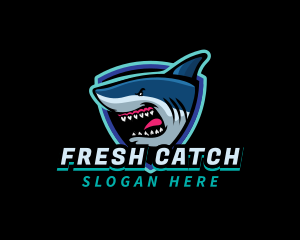 Angry Shark Mascot logo design