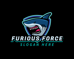 Angry Shark Mascot logo