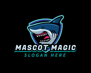 Angry Shark Mascot logo