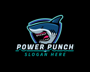 Angry Shark Mascot logo